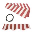 Aleko Aleko FAB16X10REDWT05-UNB 16 x 10 ft. Waterproof Fabric for Retractable Patio Awning; Red & White FAB16X10REDWT05-UNB